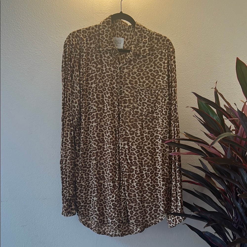 Brown Leopard Print Blouse